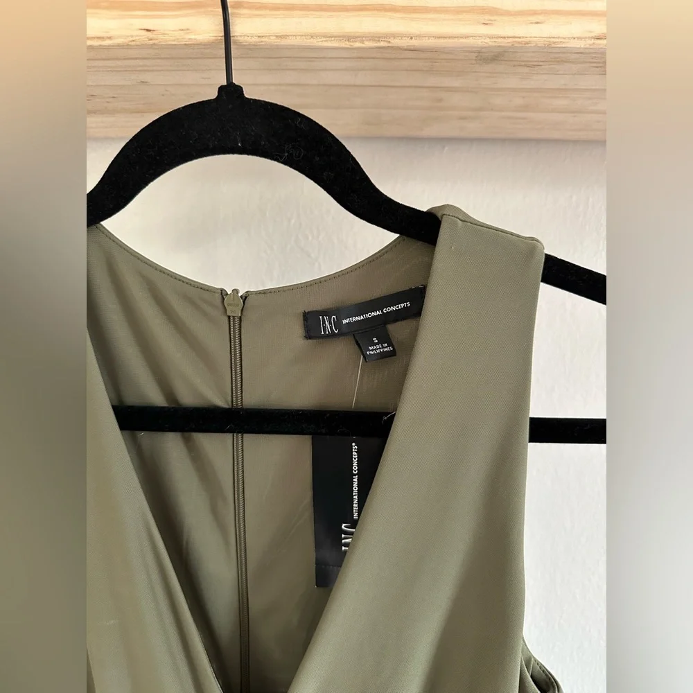 INC Olive Green Stretch Material Bodycon Dress - Picture 7 of 7